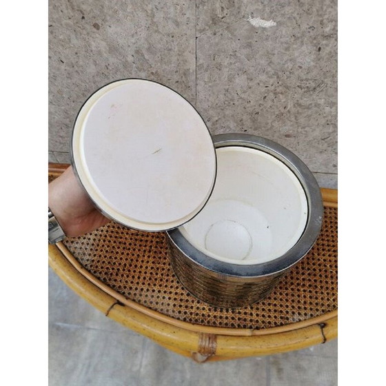 Image 1 of Secchiello per il ghiaccio vintage in ottone e acciaio, Italia 1970