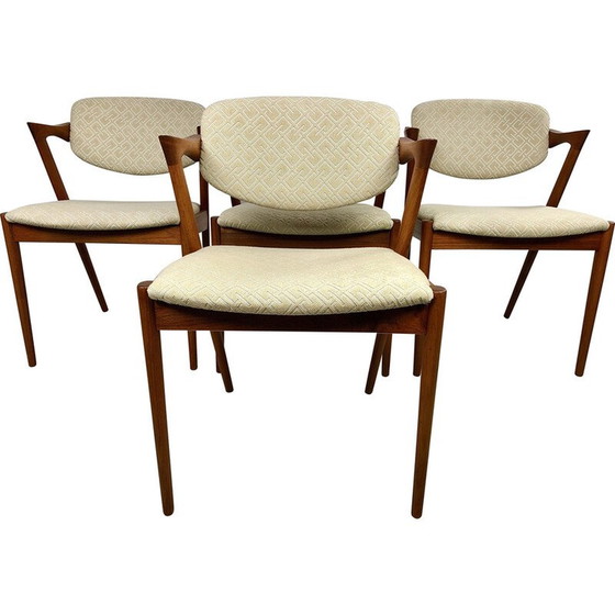 Image 1 of Set of 4 vintage teak dining chairs by Kai Kristiansen for Schous Møbelfabrik, 1960s