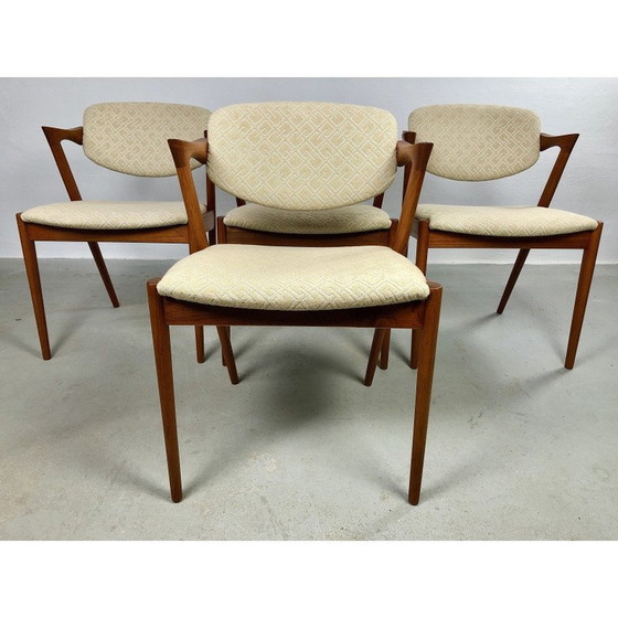 Image 1 of Set of 4 vintage teak dining chairs by Kai Kristiansen for Schous Møbelfabrik, 1960s