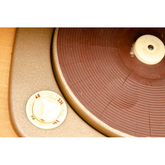 Image 1 of Vintage cabinet with built-in gramophone and radio, Czechoslovakia 1950