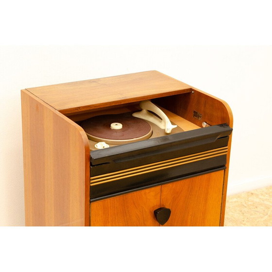 Image 1 of Vintage cabinet with built-in gramophone and radio, Czechoslovakia 1950