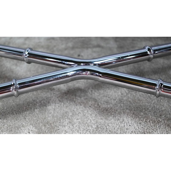 Image 1 of Vintage coffee table in chromed metal and glass, 1970