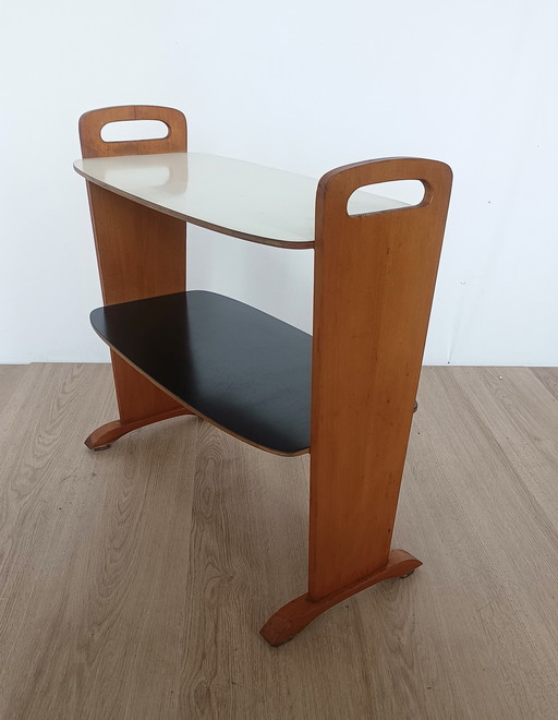 Fifties side table with two shelves