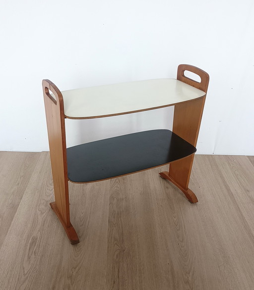 Fifties side table with two shelves