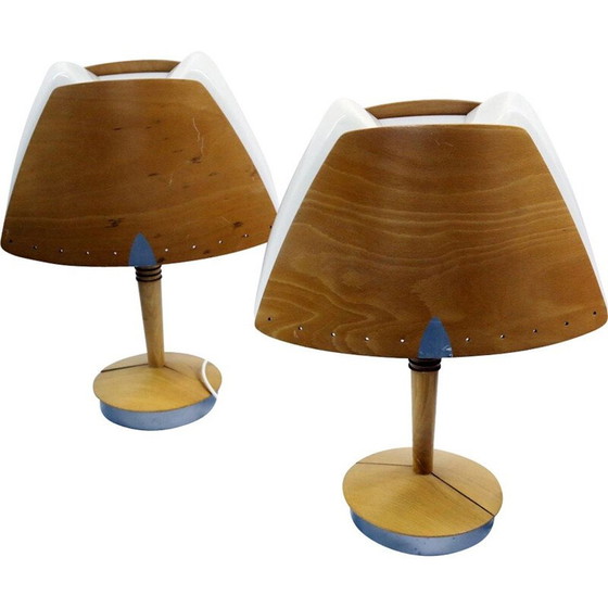 Image 1 of Coppia di lampade da tavolo francesi d'epoca per Lucid Lamps, 1970