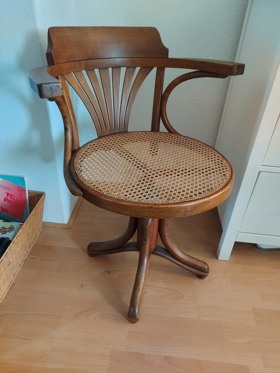 Image 1 of Thonet captain's chair with swivel base