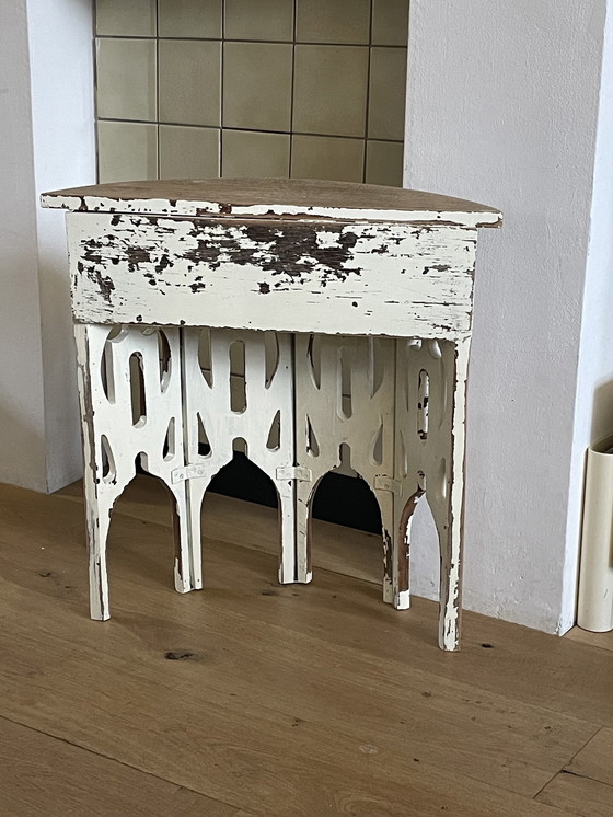 Image 1 of Antique Oriental Crescent Side Table