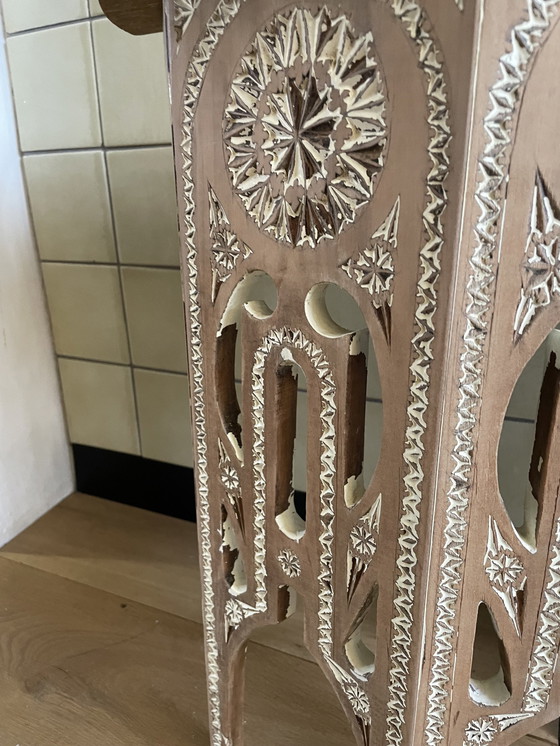 Image 1 of Antique Oriental Crescent Side Table