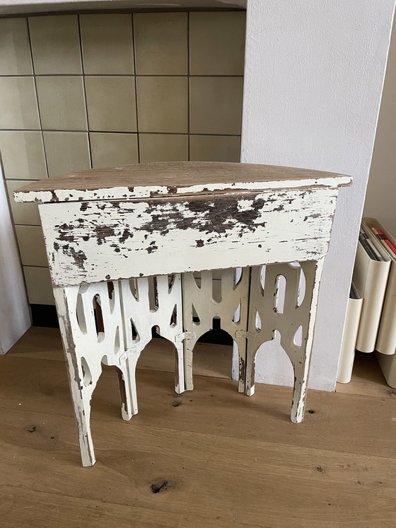 Image 1 of Antique Oriental Crescent Side Table