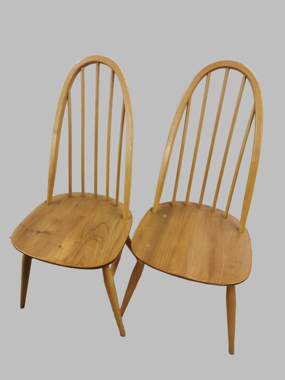 Image 1 of Sedie da pranzo Ercol Quaker. Modello 365. Set di 4