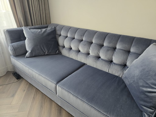 Upholstered Ice Blue Sofa