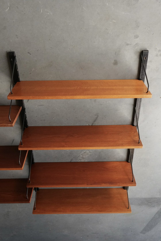 Image 1 of Mid-Century Danish Teak Wall Unit By Poul Cadovius For Cado, 1960S