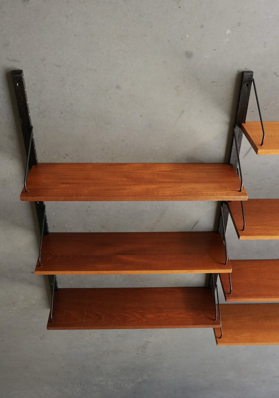 Image 1 of Mid-Century Danish Teak Wall Unit By Poul Cadovius For Cado, 1960S