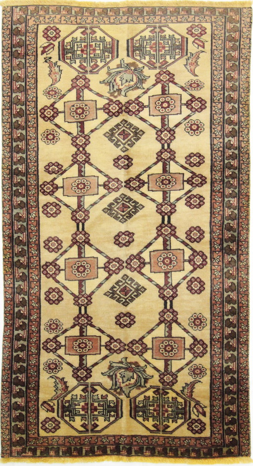 Persian Carpet Old Ghashghai Shiraz Nomadic Carpet 202 X 110 Cm