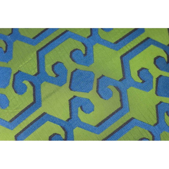 Image 1 of Vintage pouf in gilded wood and velvet fabric, France 1880