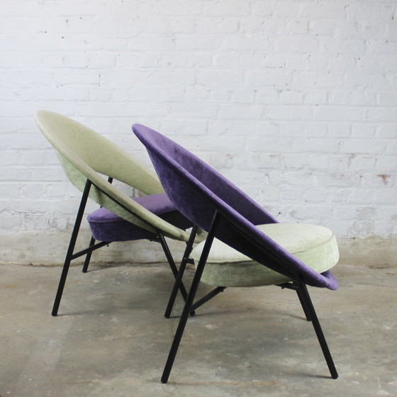 Image 1 of Pair Of Armchairs Model "44" Or "Saturne" By Geneviève Dangles And Christian Defrance For Burov