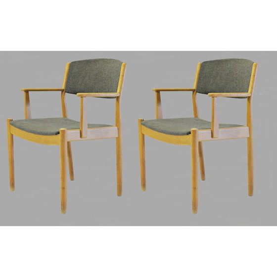 Image 1 of Set of Two vintage  Danish Poul Volther Refinished Armchairs in Oak, Inc. Reupholstery