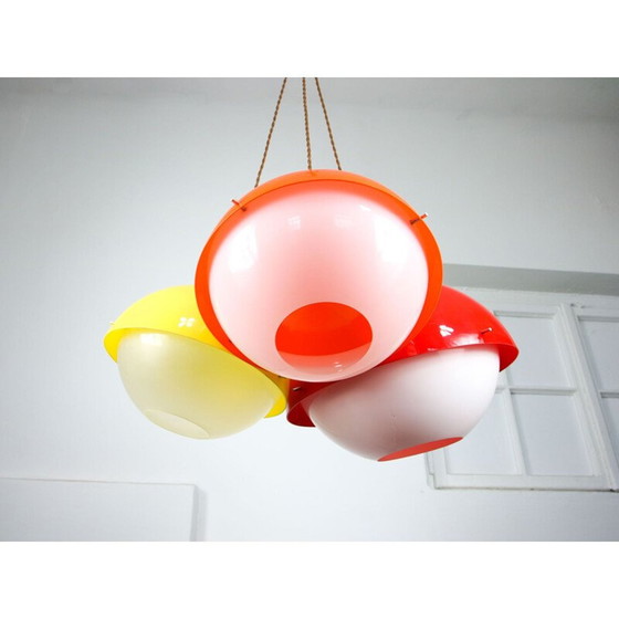 Image 1 of Set di 3 lampade a sospensione vintage color rame