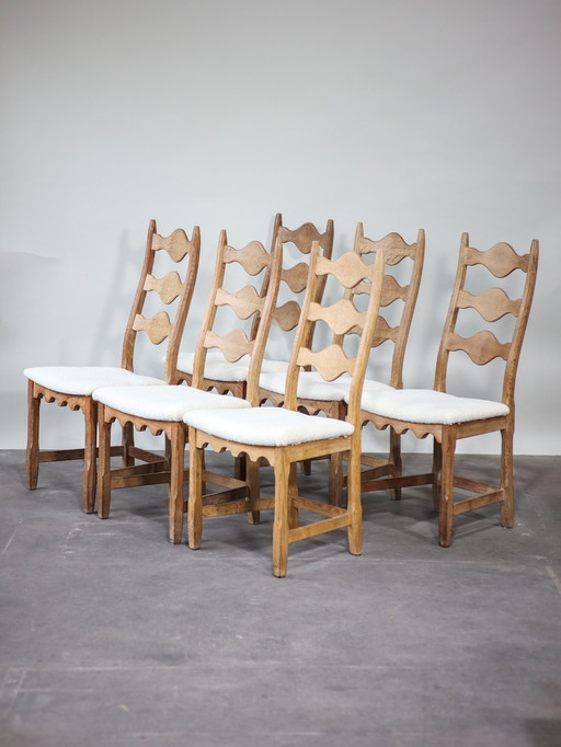 6x Dining chairs Henning Kjaernulf oak