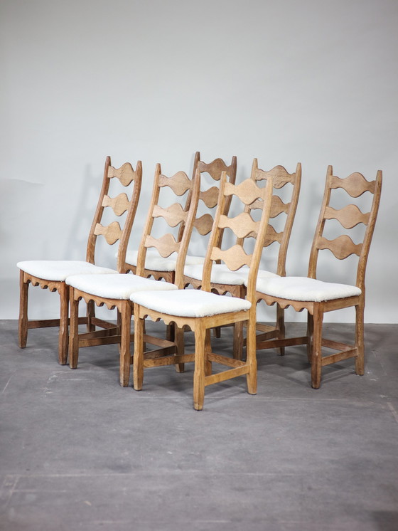 Image 1 of 6x Dining chairs Henning Kjaernulf oak