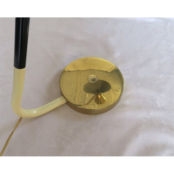Image 1 of Lampada da scrivania vintage in acciaio laccato e ottone, 1950