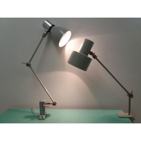 Image 1 of Lampada da tavolo regolabile in metallo industriale vintage, Cecoslovacchia 1960