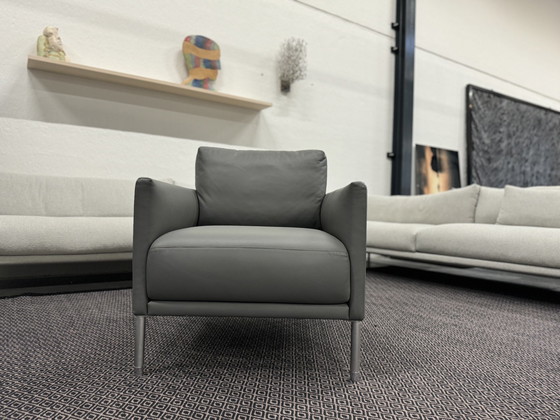 Image 1 of Rolf Benz Fauteuil Cara cuir gris