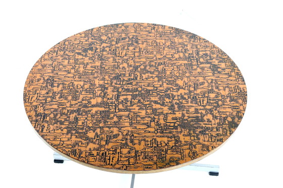 Image 1 of Round Dining Table With Copper Top 'Driebergen' Vintage