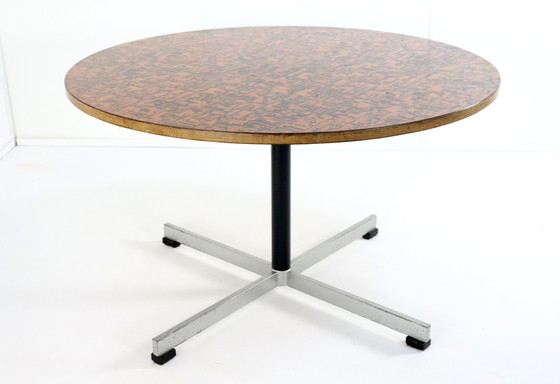 Image 1 of Round Dining Table With Copper Top 'Driebergen' Vintage