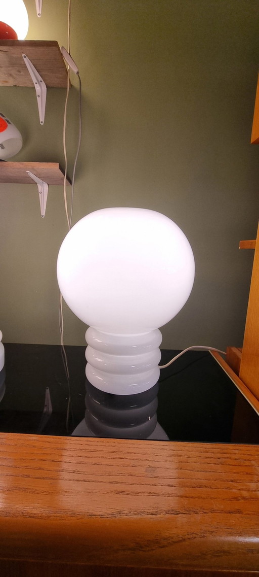 Large white table lamp