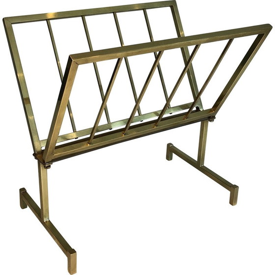 Image 1 of Vintage brass magazine rack, France 1970
