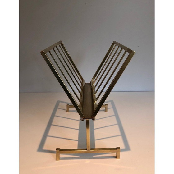 Image 1 of Vintage brass magazine rack, France 1970