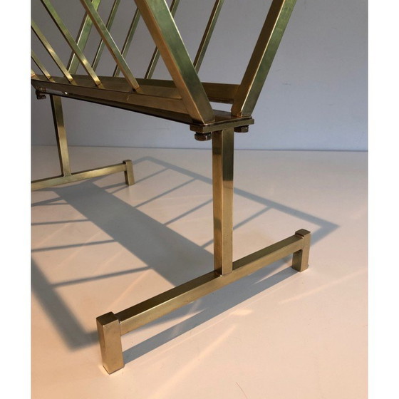 Image 1 of Vintage brass magazine rack, France 1970