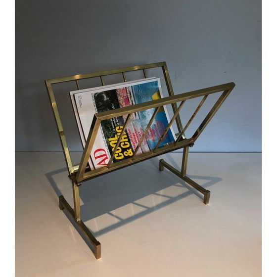 Image 1 of Vintage brass magazine rack, France 1970
