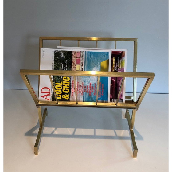 Image 1 of Vintage brass magazine rack, France 1970