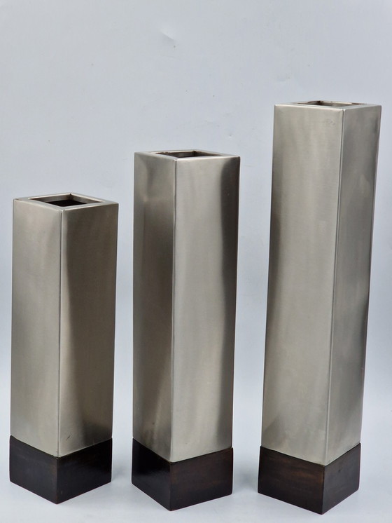 Image 1 of Set of 3 designer block vases