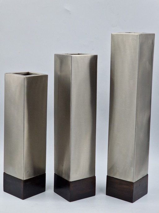 Set of 3 designer block vases