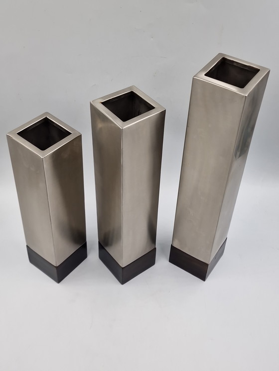 Image 1 of Set of 3 designer block vases