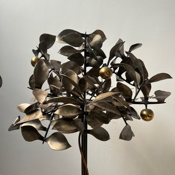 Image 1 of Coppia di alberi decorativi in acciaio vintage di Blacksmith, Inghilterra 1970