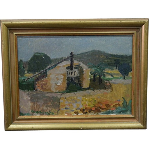 Pintura vintage sueca de Eva Holmberg-Jacobsson, años 60