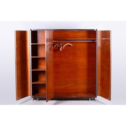 Vintage lacquered wood triple-door cabinet by Mücke-Melder, Czechoslovakia 1930