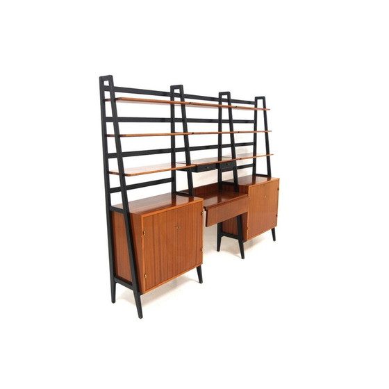 Image 1 of Vintage "triple" bookcase in mahogany and beech, Sweden 1960