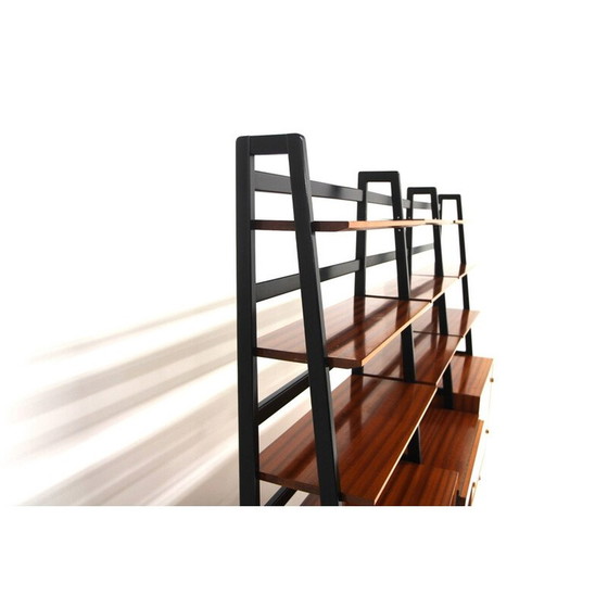 Image 1 of Vintage "triple" bookcase in mahogany and beech, Sweden 1960