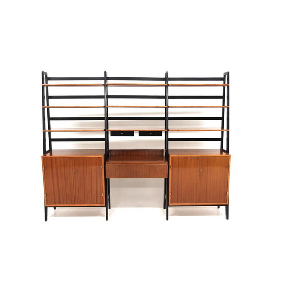 Image 1 of Vintage "triple" bookcase in mahogany and beech, Sweden 1960