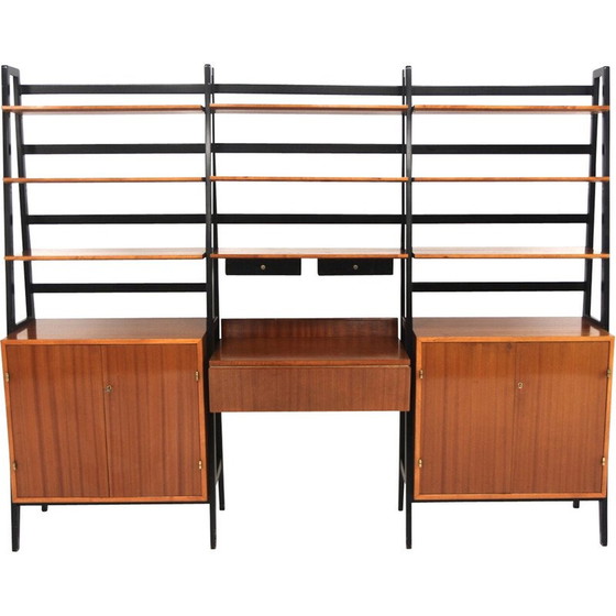 Image 1 of Vintage "triple" bookcase in mahogany and beech, Sweden 1960
