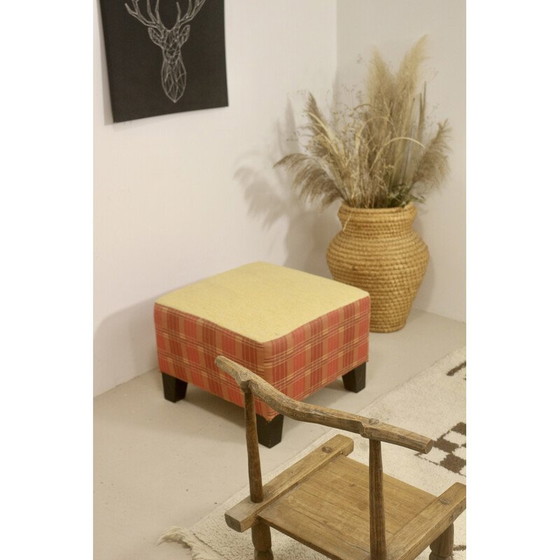 Image 1 of Vintage square fabric pouffe by Kenzo.