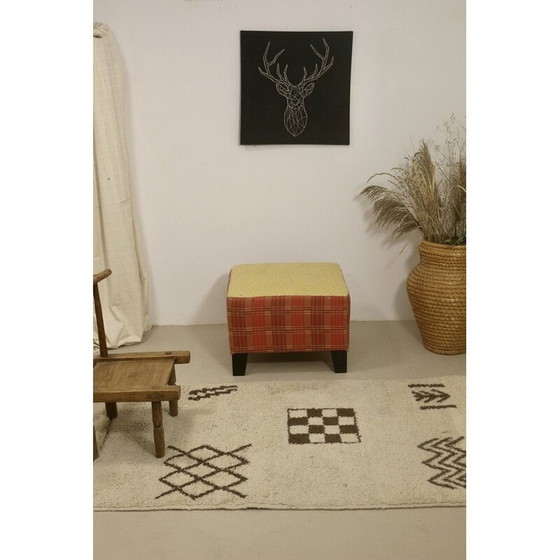 Image 1 of Vintage square fabric pouffe by Kenzo.