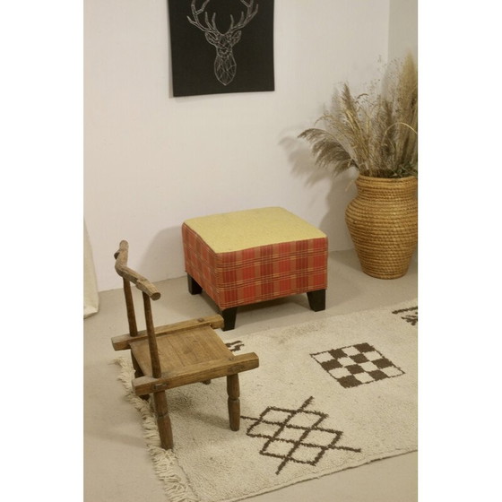 Image 1 of Vintage square fabric pouffe by Kenzo.