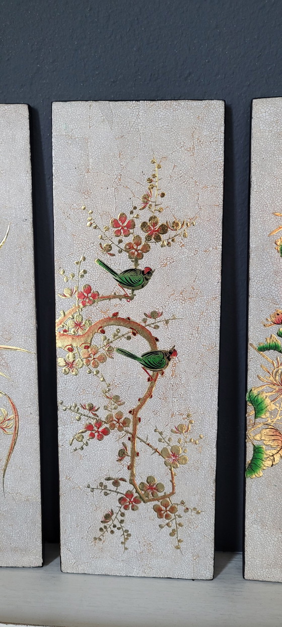 Image 1 of 4 Chinese Panel Paintings