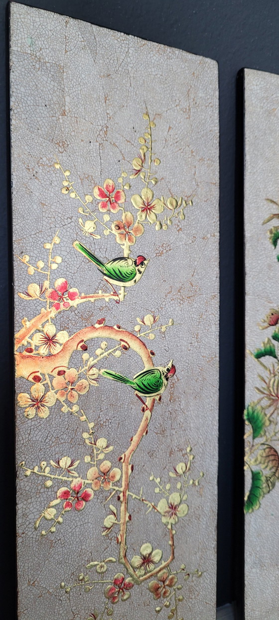 Image 1 of 4 Chinese Panel Paintings